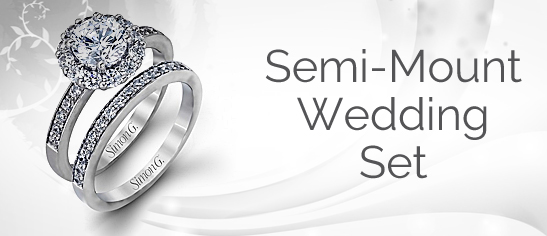 Diamond Semi Mount Wedding Sets