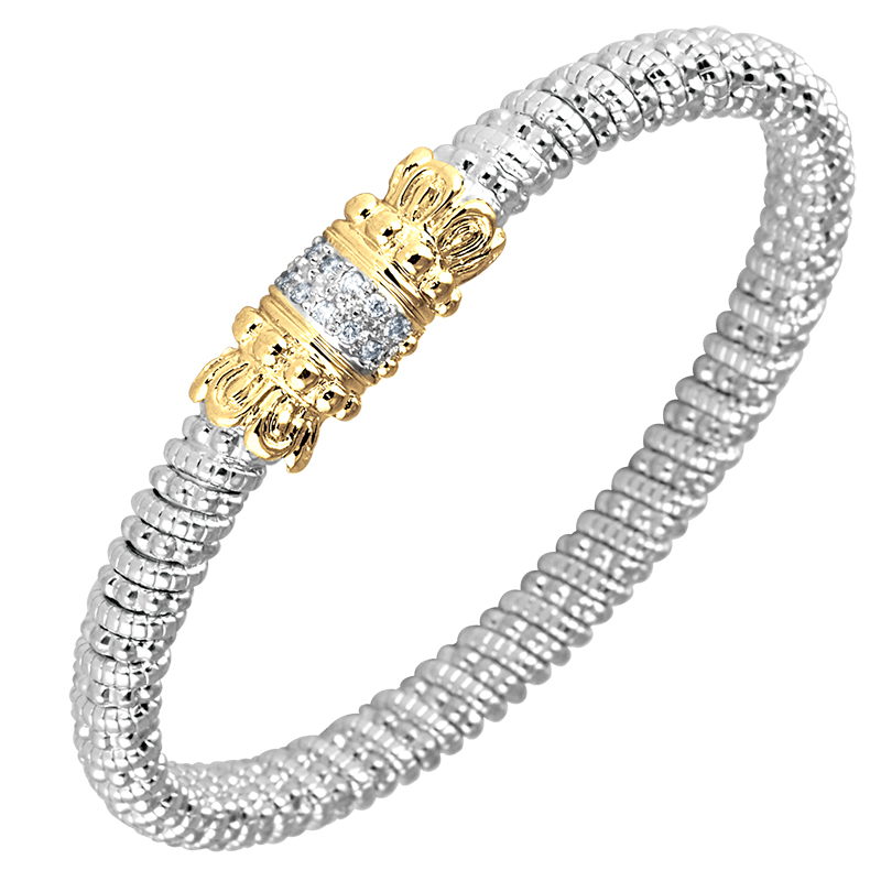 Two-tone Diamond Bangle Bracelet - 001-170-01848